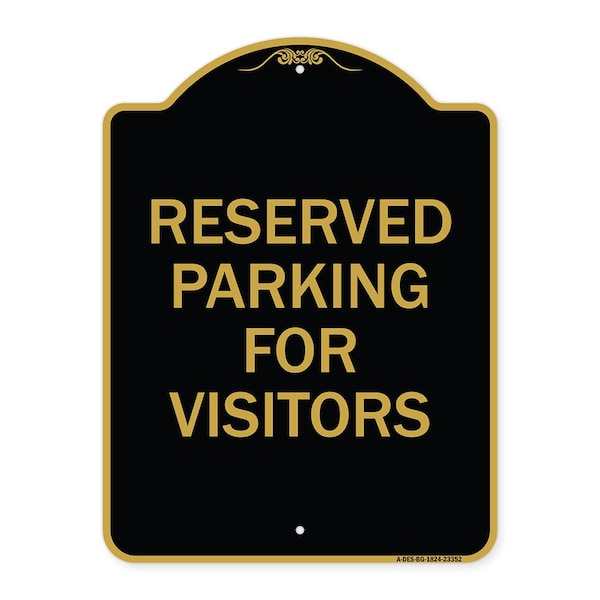 Parking Space Reserved Parking Reserved for Visitors, Black & Gold Architectural, BG-1824-23352